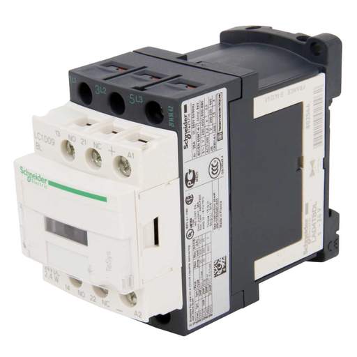 Schneider TeSys 9A Contactor 3 Pole 3 NO Contacts 24V DC Coil (Low Consumption Coil)