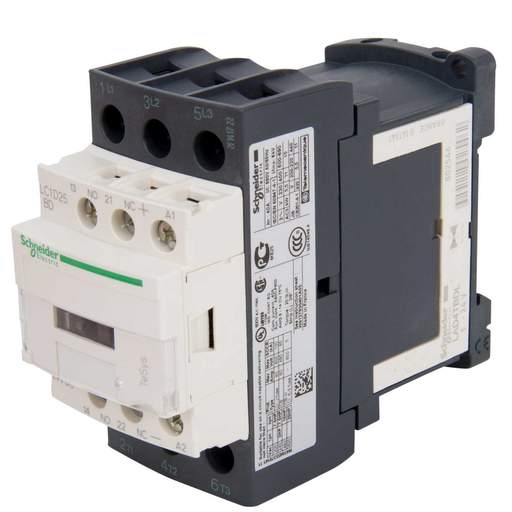 Schneider TeSys 25A Contactor 3 Pole 3 NO Contacts 24V DC Coil