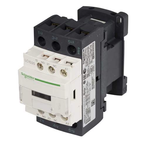 Schneider TeSys 25A Contactor 3 Pole 3 NO Contacts 115V AC Coil