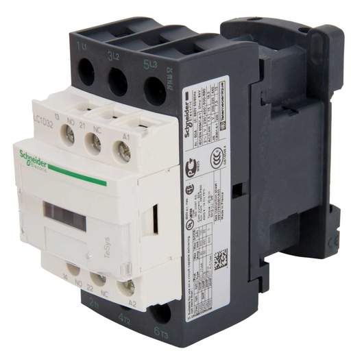Schneider TeSys 32A Contactor 3 Pole 3 NO Contacts 24V AC Coil
