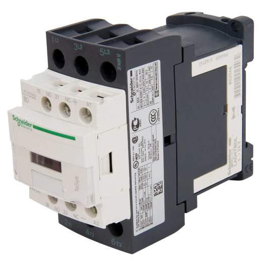 Schneider TeSys 32A Contactor 3 Pole 3 NO Contacts 24V DC Coil