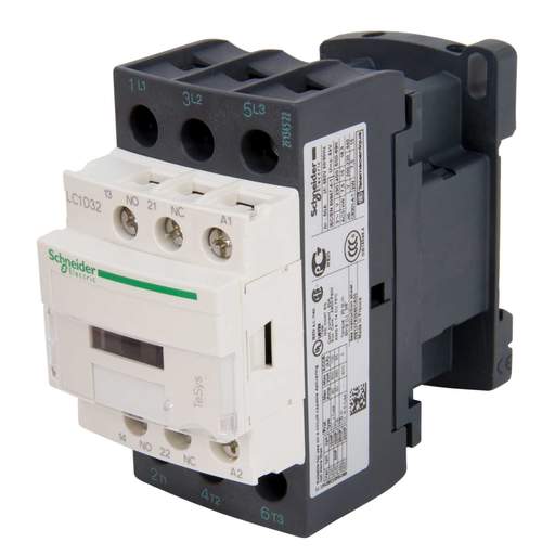 Schneider TeSys 32A Contactor 3 Pole 3 NO Contacts 415V AC Coil