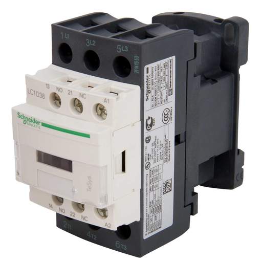 Schneider TeSys 38A Contactor 3 Pole 3 NO Contacts 415V AC Coil