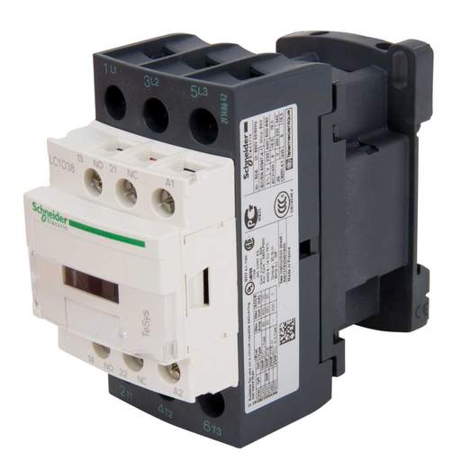 Schneider TeSys 38A Contactor 3 Pole 3 NO Contacts 230V AC Coil