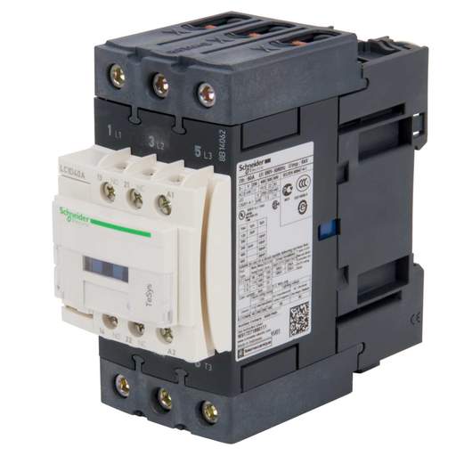 Schneider TeSys 40A Contactor 3 Pole 3 NO Contacts 24V AC Coil