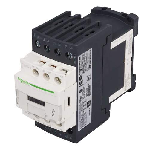 Schneider TeSys 40A Contactor 4 Pole 4 NO Contacts 24V DC Coil