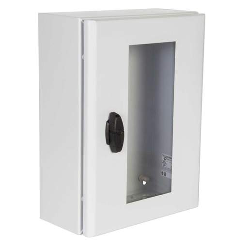 Schneider PanelSet 400mm x 300mm x 150mm Sheet Steel Enclosure with Glazed Door IP66