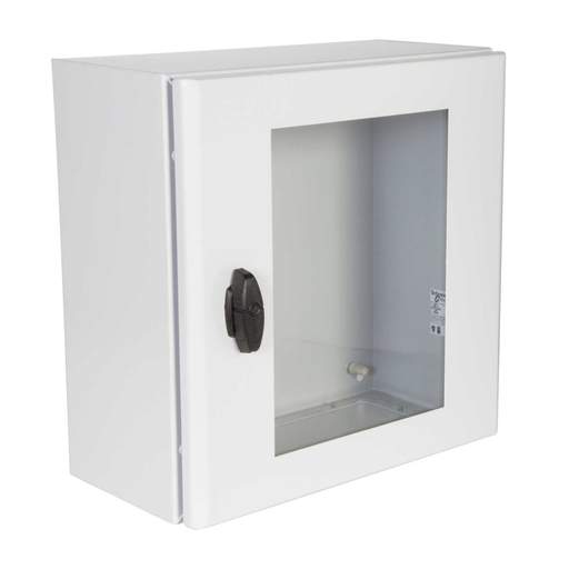 Schneider PanelSet 400mm x 400mm x 200mm Sheet Steel Enclosure with Glazed Door IP66
