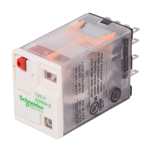 Schneider Harmony Relay 120V AC 6A 4 C/O Contacts Miniature Plug In Relay