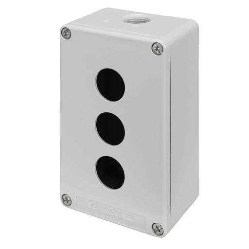 Schneider Harmony 3 Hole Die-Cast Empty Pushbutton Station Grey IP65