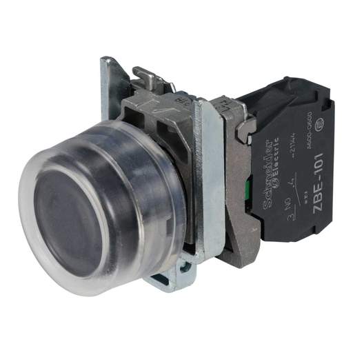 Schneider Harmony Flush Momentary 1 NO Booted Pushbutton Black