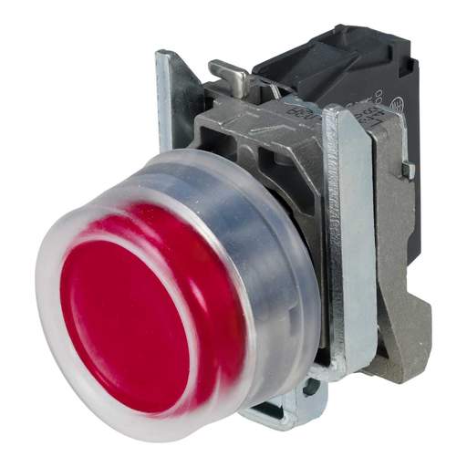 Schneider Telemecanique Flush Momentary 1 NC Booted Pushbutton Red