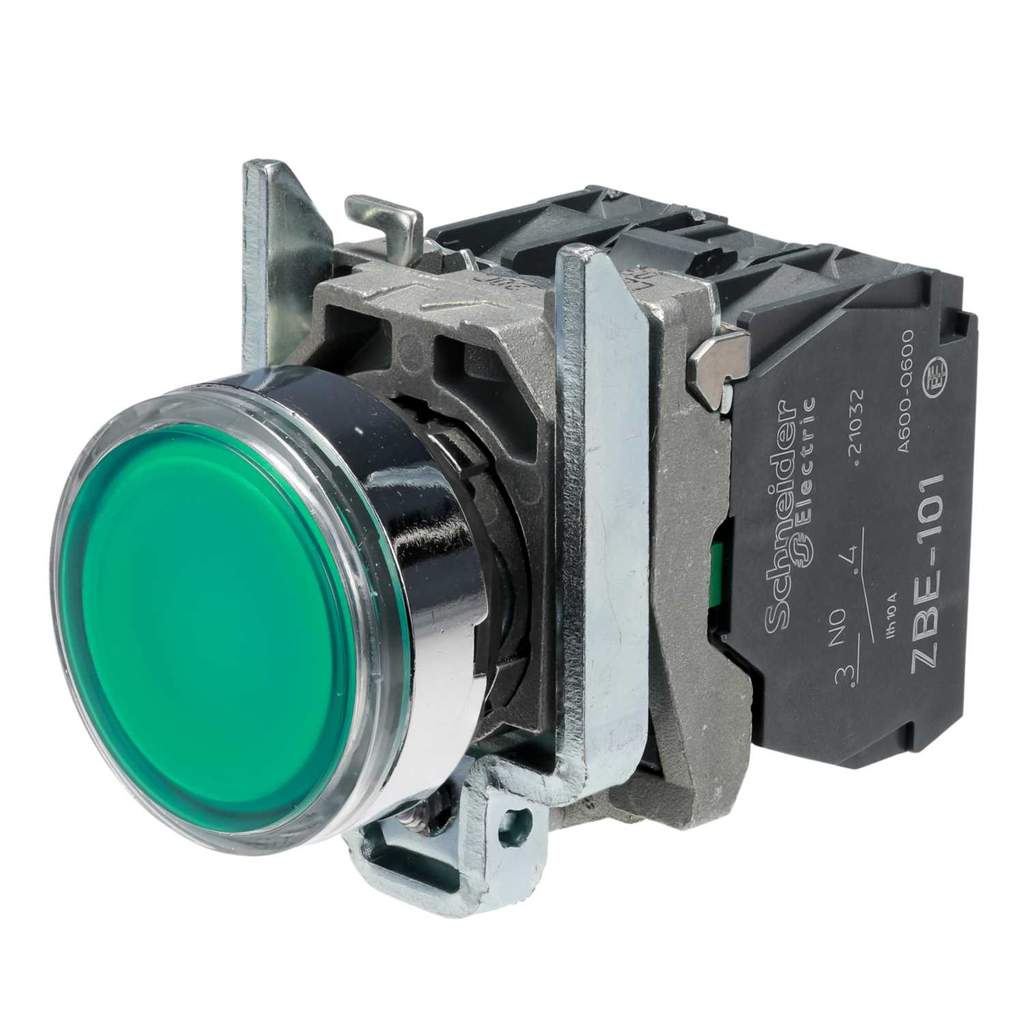thumbnail interactive-video image 1 of 22mm Green Pushbutton Switch Head - Fits ZB4, BW333, XB4BW Operators 1 of 3