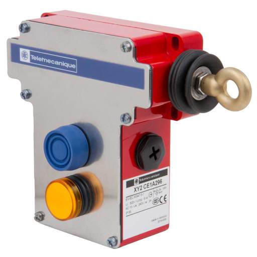 Telemecanique Sensor Preventa XY2 Emergency Stop Right Hand Rope Pull Switch with Pilot Light