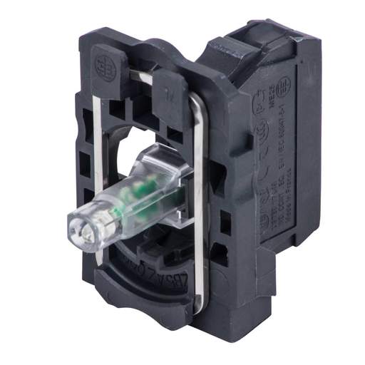 Schneider Harmony Light Block with Body Fixing Collar Integral LED 120V Orange