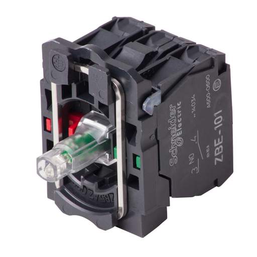 Schneider Harmony 24V Light Block with Body / Fixing Collar 1 NO + 1 NC Red LED