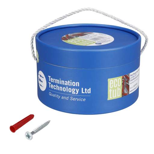Termination Technology Trade Tub Red Wall Plugs + 8 x 1 1/2" Screws (Tub of 400 )