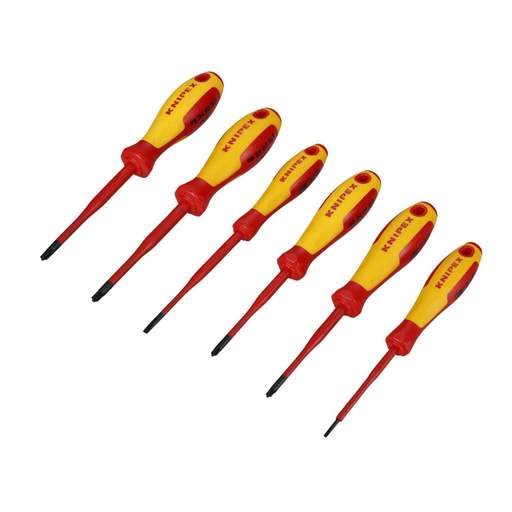 Knipex 6 Piece VDE Plus-Minus / Slotted Screwdriver Set