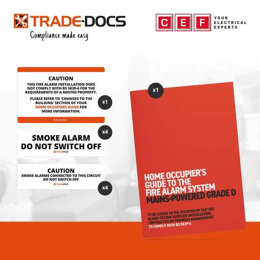 Trade-Docs Grade D Fire Alarm System Installers Mixed Label Pack