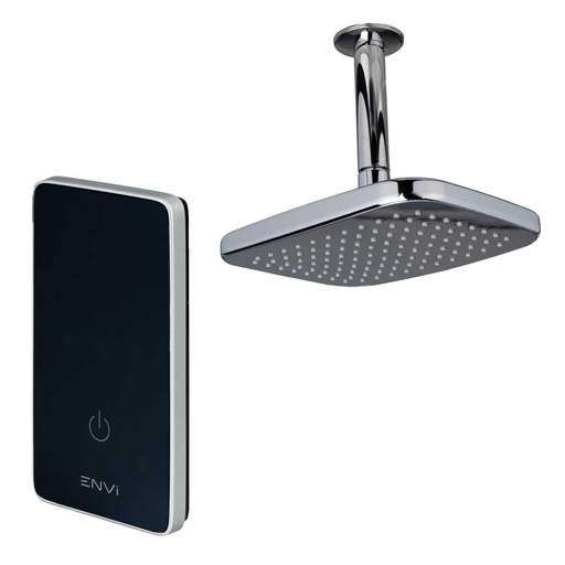 Triton 9kW ENVi® Electric Shower with Ceiling Fed Fixed Head Kit Silver