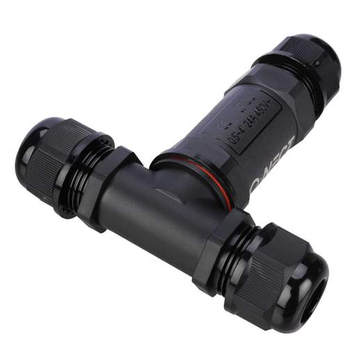 Unicrimp Q-NECT 24A 3 Way 5 Pole Tee Cable Connector IP68 Black
