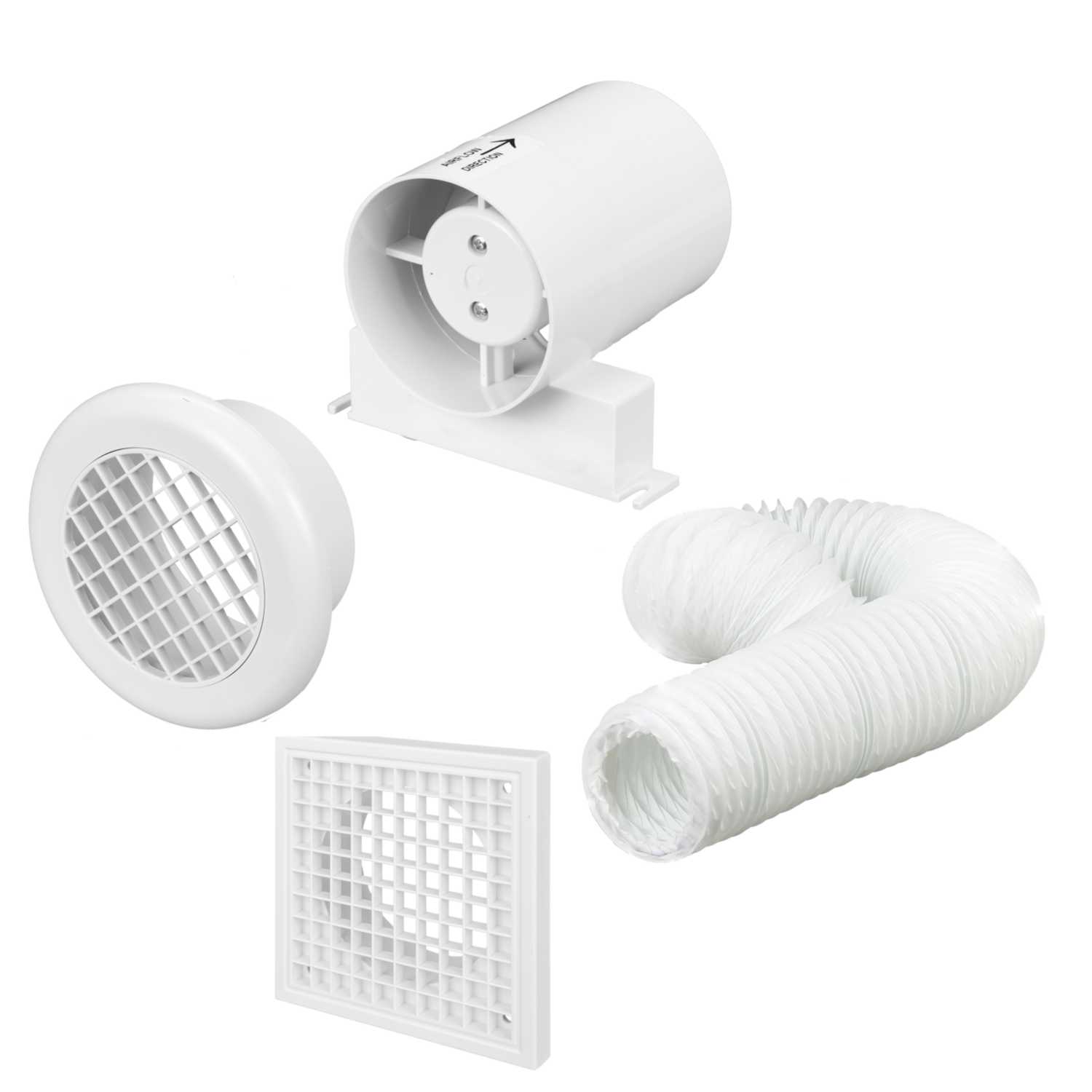 Vent Axia 100mm 4" InDuct Shower Fan Kit (248710) CEF