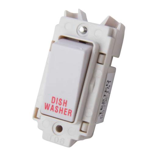 Volex 20A Double Pole Grid Switch marked Dish Washer