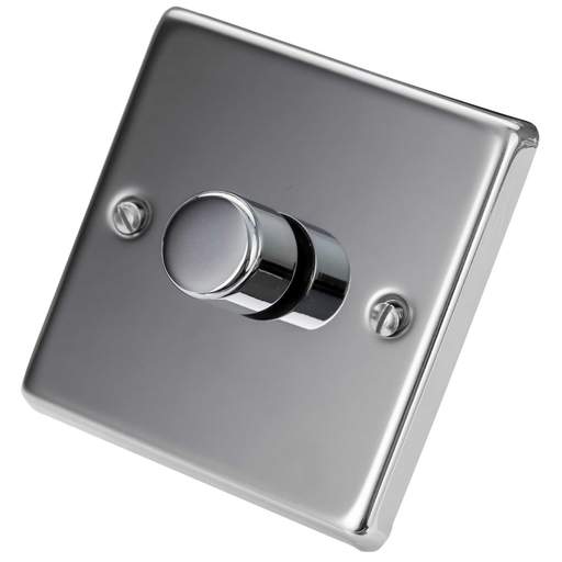 Volex 100W 1 Gang LED Dimmer Polished Stainless Steel