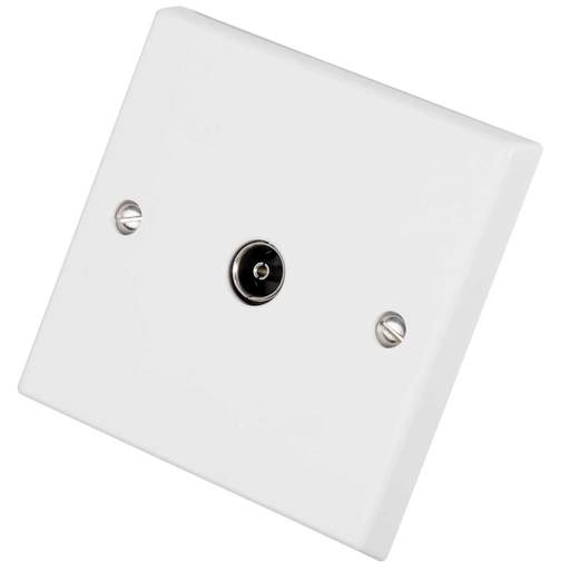 Volex 1 Gang Non Isolated Coaxial Socket White