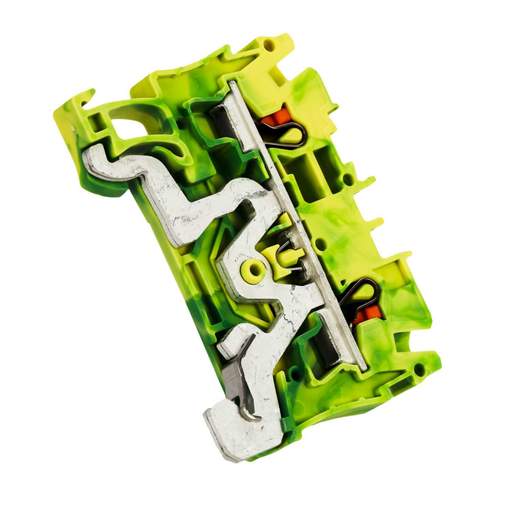 Wago 4mm Standard DIN Rail Terminal Green / Yellow