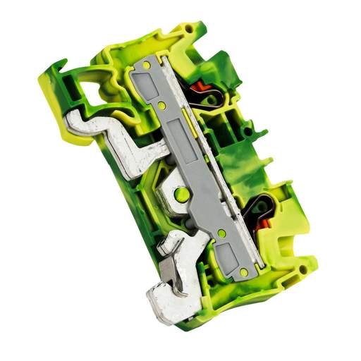 Wago 4mm Standard DIN Rail Terminal Push-In Green/Yellow