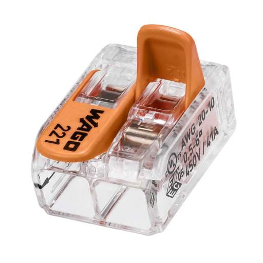 Wago Compact 2 Way Connector 6mm Terminal Block (Pack of 10)