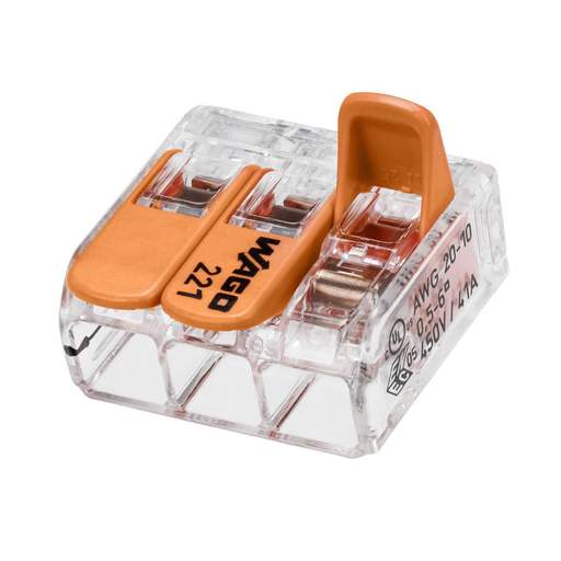 Wago Compact 3 Way Connector 6mm Terminal Block (Pack of 8)