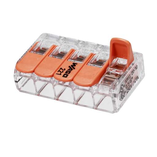 Wago Compact 5 Way Connector 6mm Terminal Block (Pack of 6)