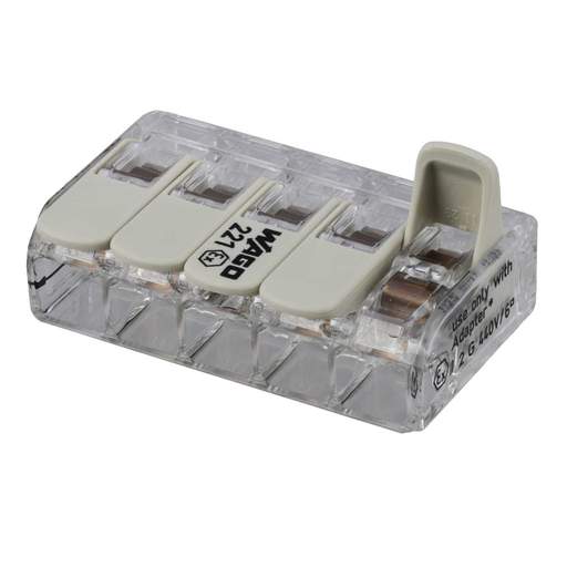 Wago 30A Compact 5 Way Ex Connector 6mm Terminal Block (Pack of 15)