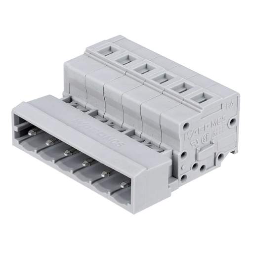 Wago Male Connector 6 Way Pin Spacing Grey (Sold in 1's)