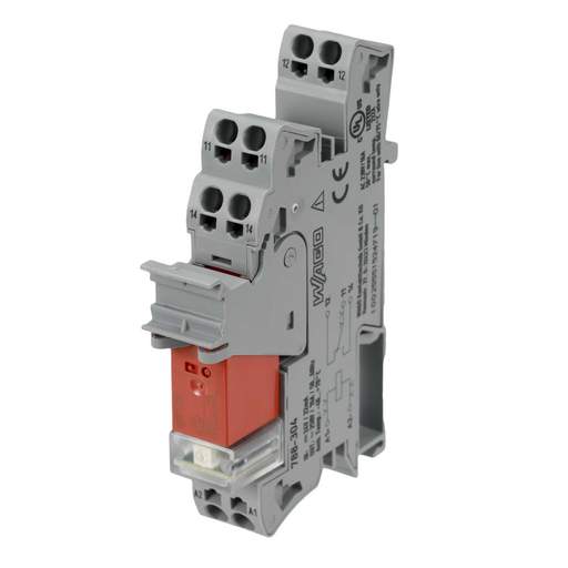 Wago 16A 24V DC 1 C/O Relay and Socket with Indication and Retaining Lever