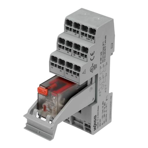 Wago 5A 115V AC 4 C/O Relay and Socket with Indication and Retaining Lever
