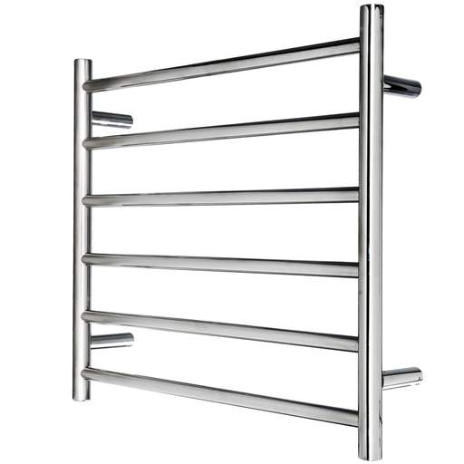Warmup 90W Anise 6 Bar Ladder Round Towel Rail Polished Stainless Steel