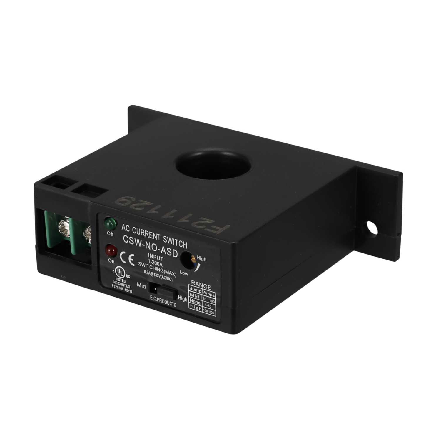 ECP 1.0-200A 110V Solid Core Adjustable Setpoint Current Switch (CSW-NO ...