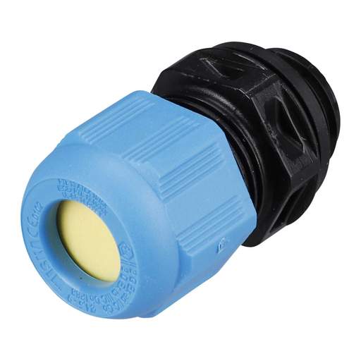 Wiska M16 Ex Cable Gland Only for Intrinsic Safety with Short Thread Blue