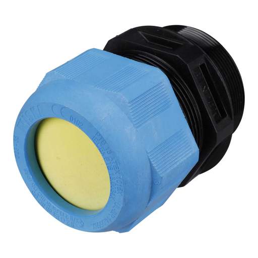 Wiska M50 Ex Cable Gland Only for Intrinsic Safety with Long Thread Blue