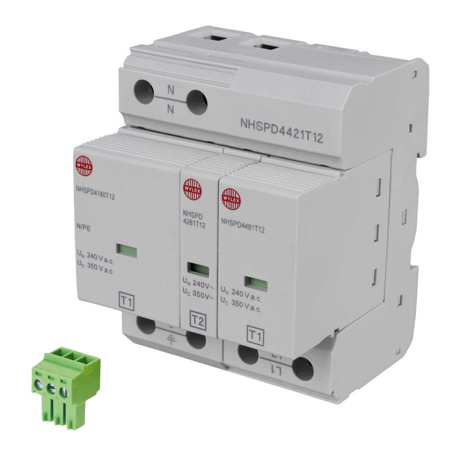 Wylex 100kA 4 Module Single Pole and Neutral Type 1+2 Surge