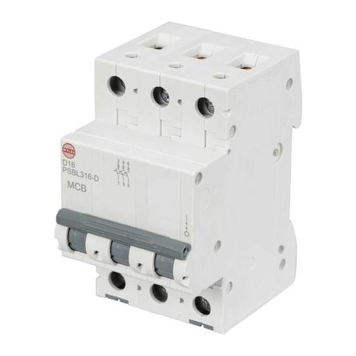 Wylex 16A Triple Pole 10kA D Curve MCB