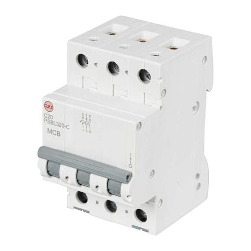 Wylex 20A Triple Pole 10kA C Curve MCB