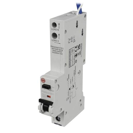 Wylex PSBS 40A 1P+N 1 Module B Curve 10kA 30mA Type A RCBO